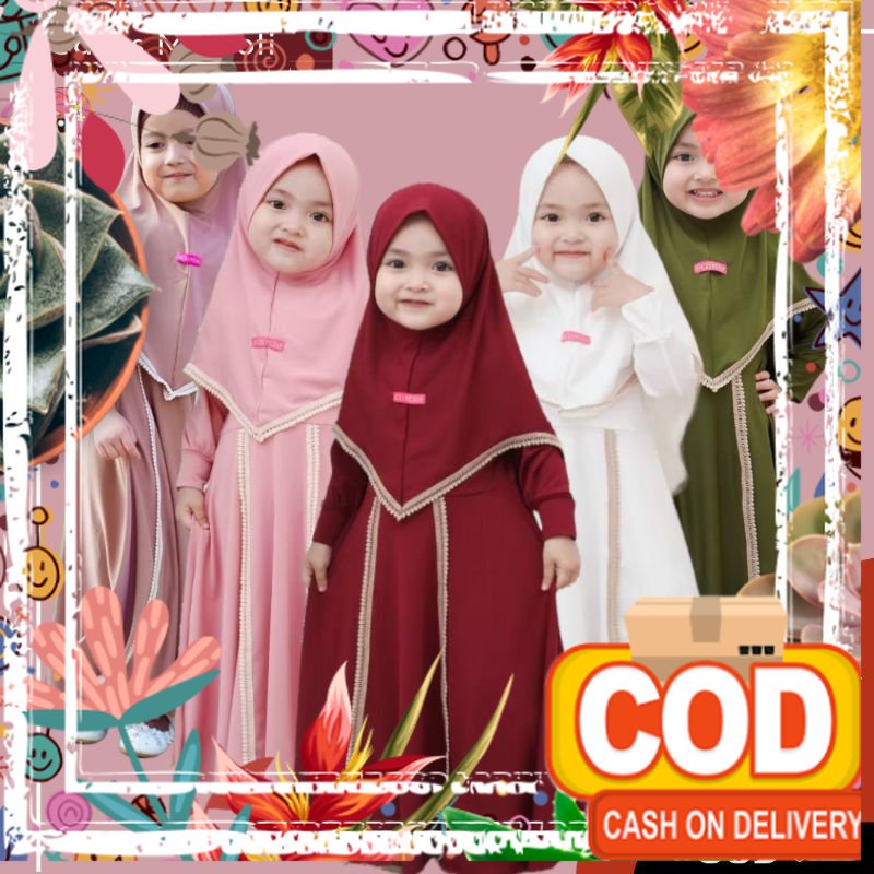Gamis Anak Perempuan Gamis Anak Warna Putih Anak 1-10 Tahun Gamis Putih Manasik Haji Anak Baju Gamis