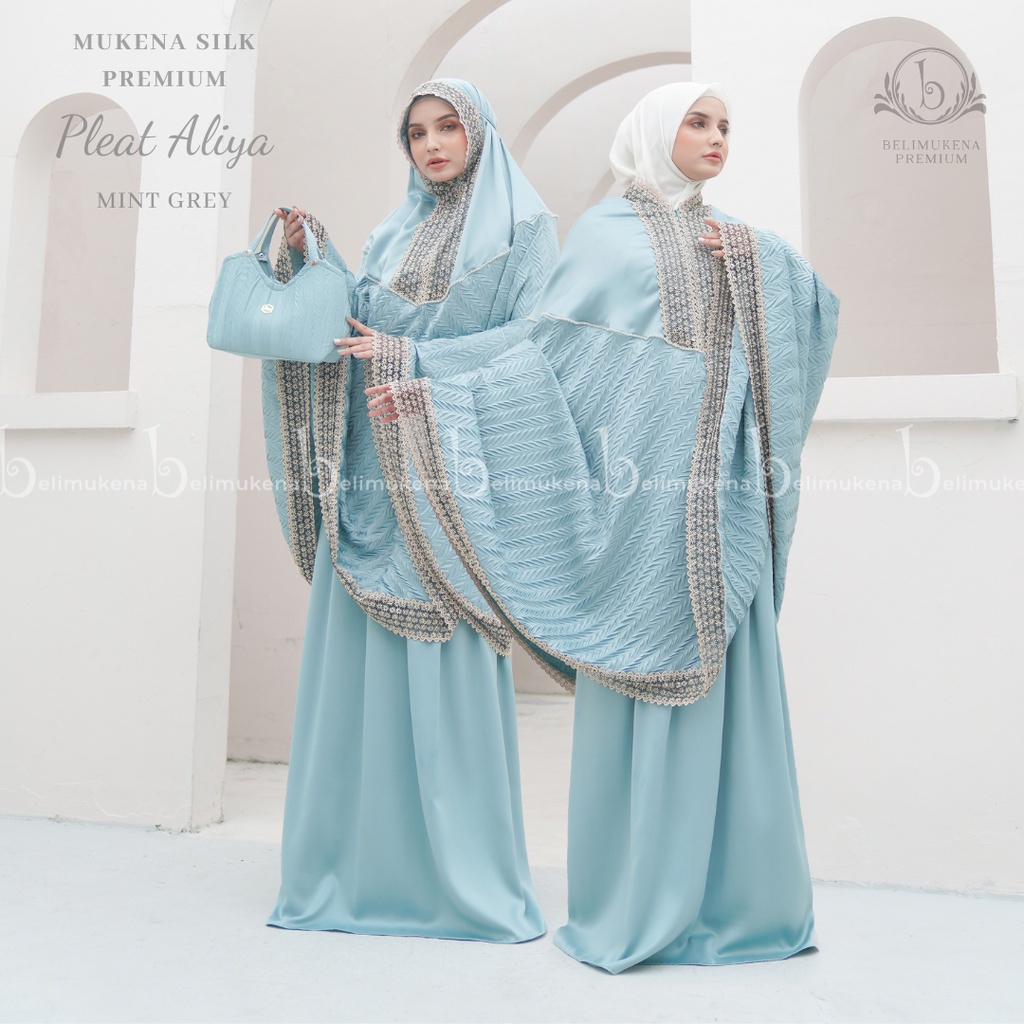 [Ready] Mukenah Wanita Dewasa Mukena Dewasa 2In1 Silk Premium Pleat Aliya √ O47 / Mukena 3 In 1 Crin