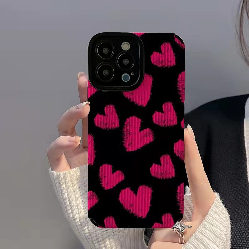 [Kulit Domba] City Girl Pin Love Soft CASE Untuk IPhone 6S 7plus8 Plus X XS XR XS Max 11 13 12 14 PRO Max 14 Plus 12 13 Kamera Mini Melindungi Casing Ponsel Fashion Wanita