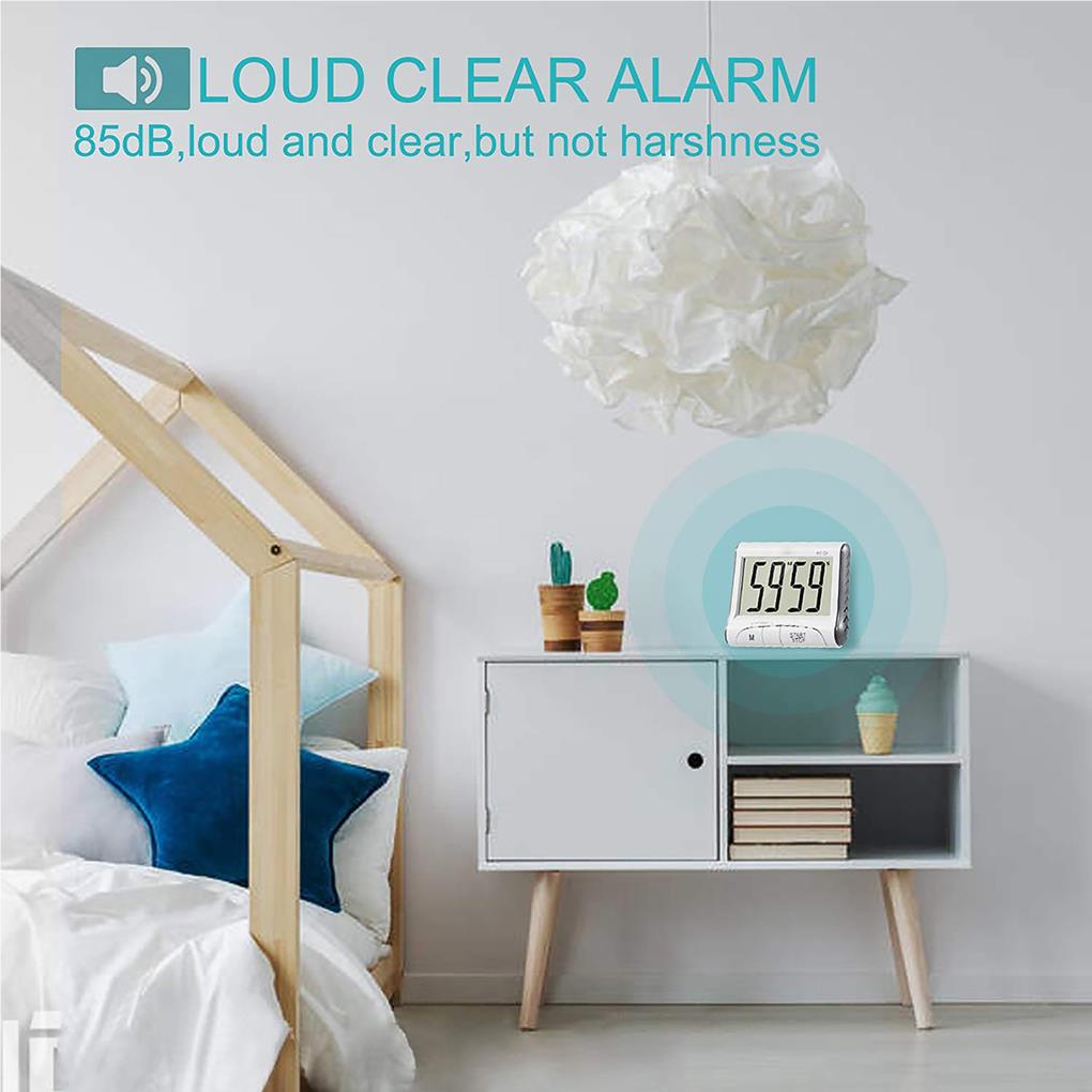 Timer Dapur Digital Elektrik LCD Display Belajar Fitness Timer Masak Timing Gadget Jam Peralatan Aksesoris