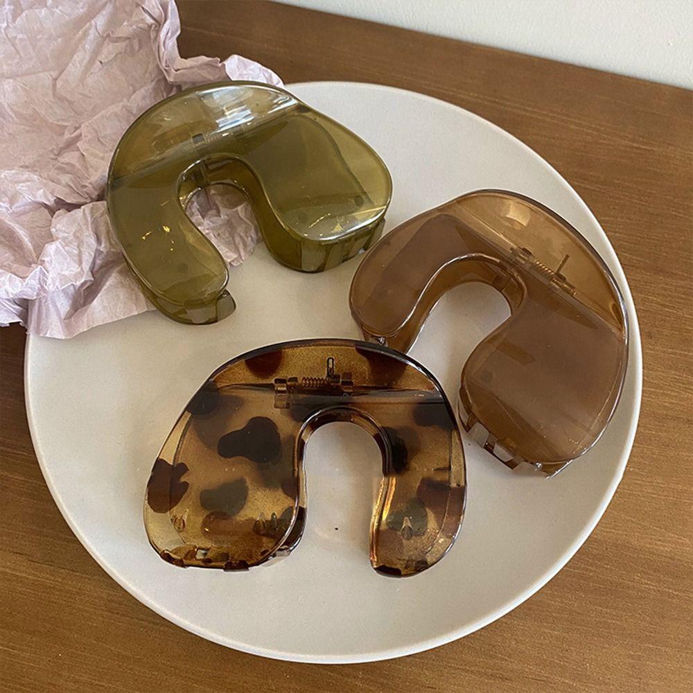Agustina U-shape Hair Claw Elegan Fashion Retro Untuk Gadis Hiu Klip Hiasan Kepala Ponytail Holder Temperamen Untuk Wanita Women Hair Clips