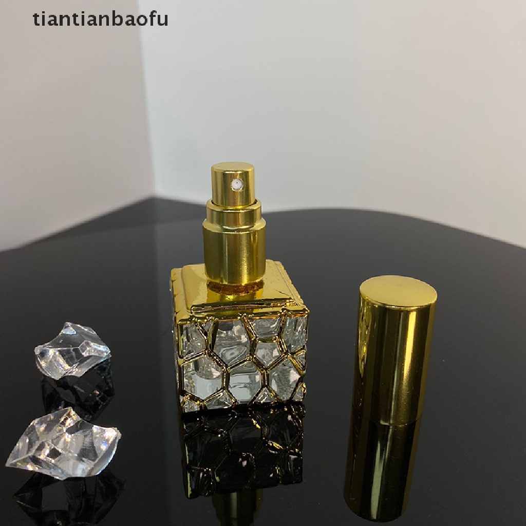 [tiantianbaofu]  Bottle Glass 10ml  Bottles Gold Sample Empty Containers  Boutique