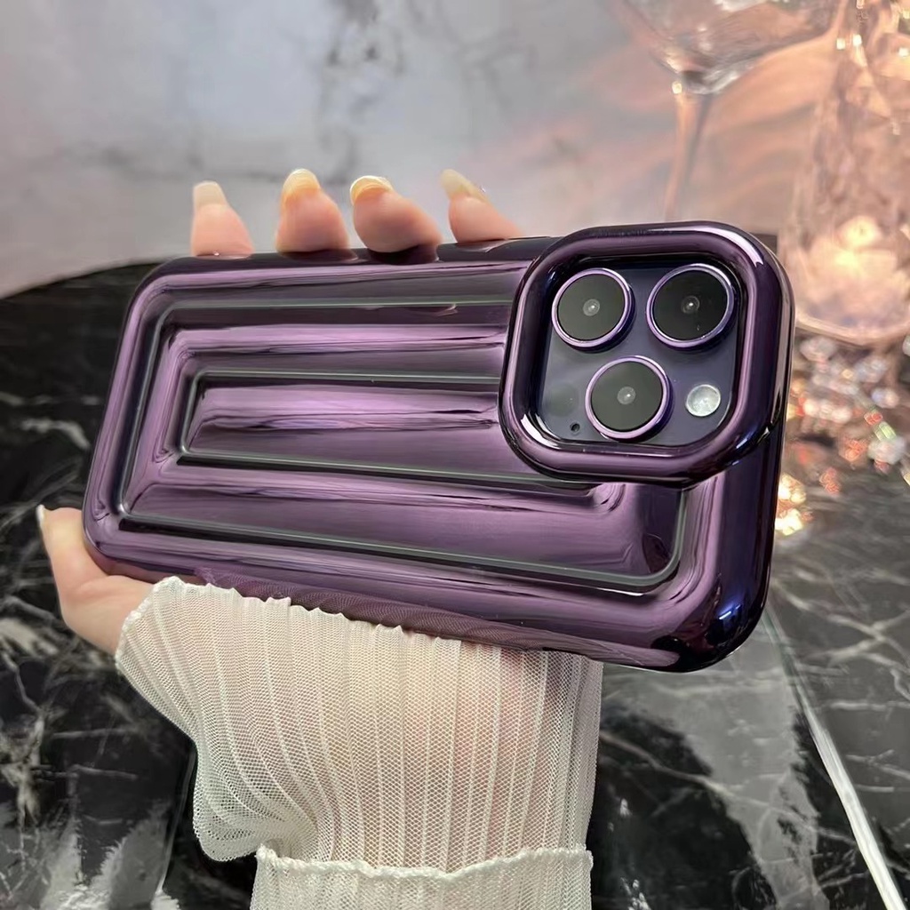 IPHONE Mewah Kreatif 3D Garis shockproof Case Iphone14 Pro Max14Plus Iphone13 12 Pro Max11 Case Tertutup Penuh shockproof Pelindung Penutup Belakang