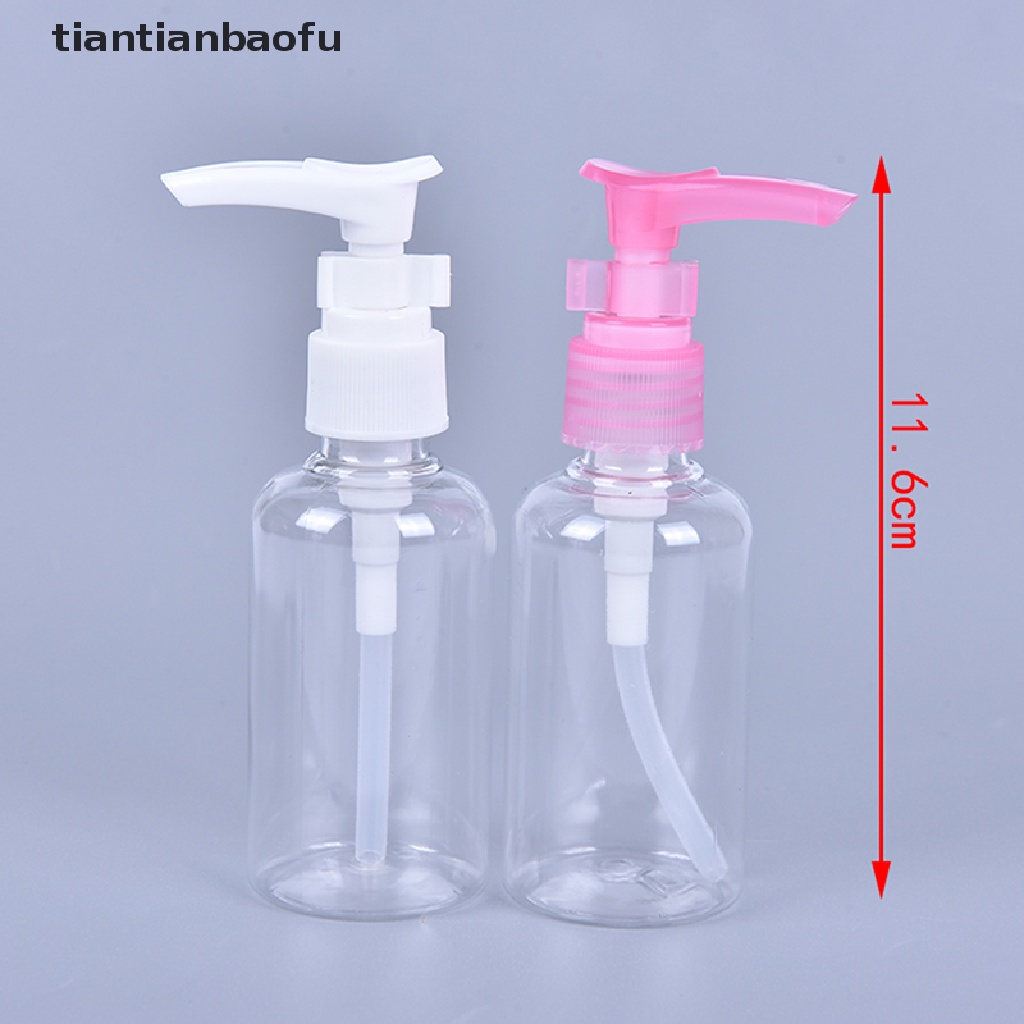 [tiantianbaofu] 5pcs 75ml Botol Plastik Press Pump Lotion Wadah Sample Kosmetik Butik