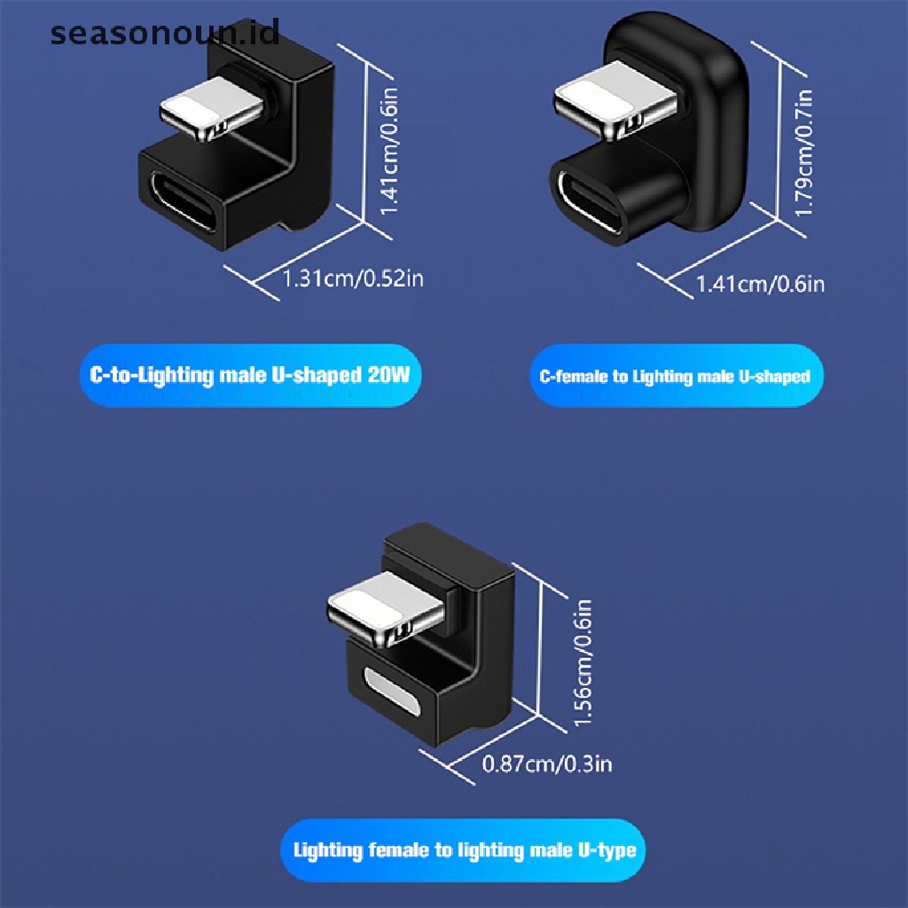 Seasonoun Type-c To Lighg PD 20w U-Shape OTG Adapter Charging Transfer Data Adaptador.