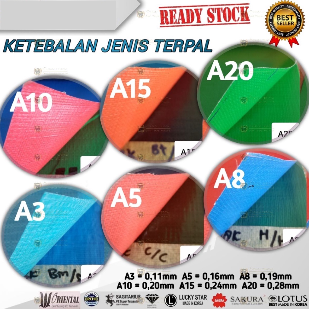 TERPAL A20 S SUPER UV KOREA IMPORT UKURAN CUSTOM | TERPAL LEMBARAN SUPER