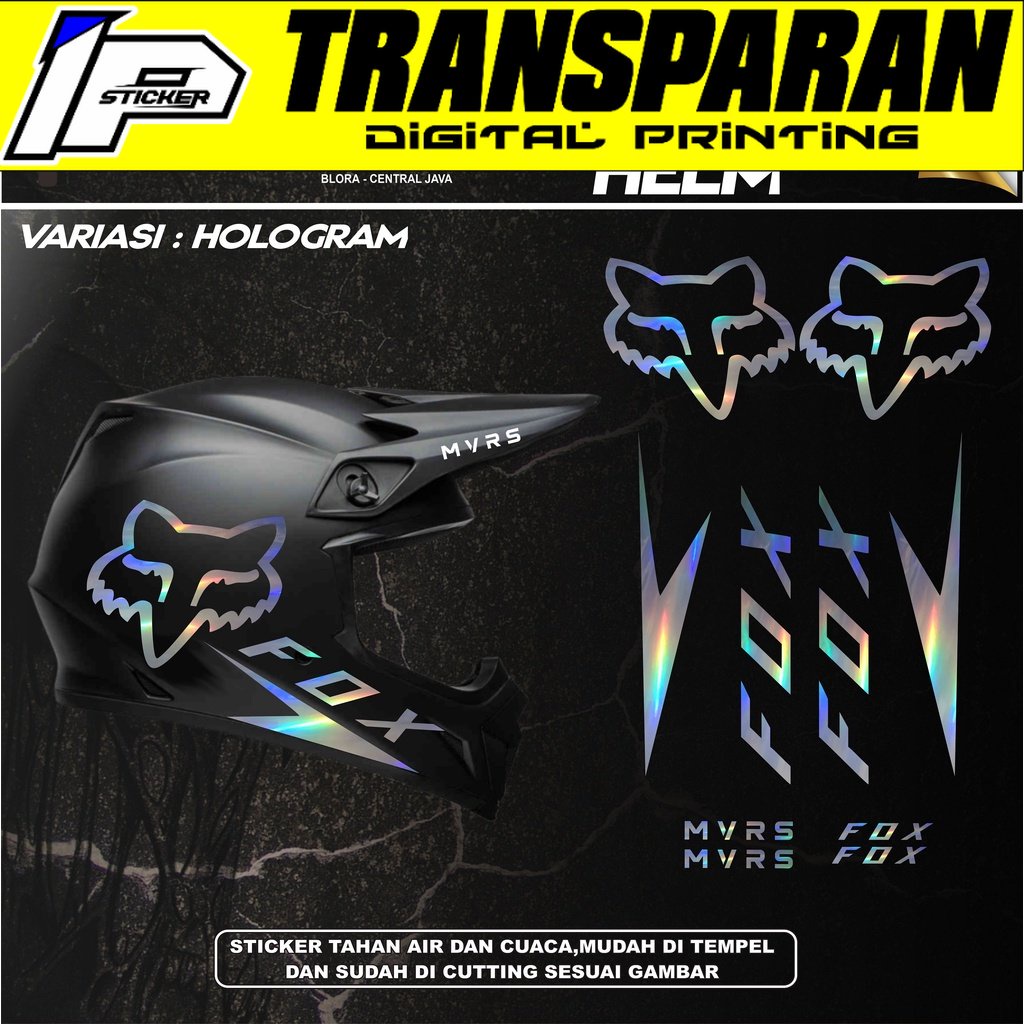 Stiker Helm Cutting - Sticker Helm Trail/ Helm JPX Cross 1 Set Variasi Fox