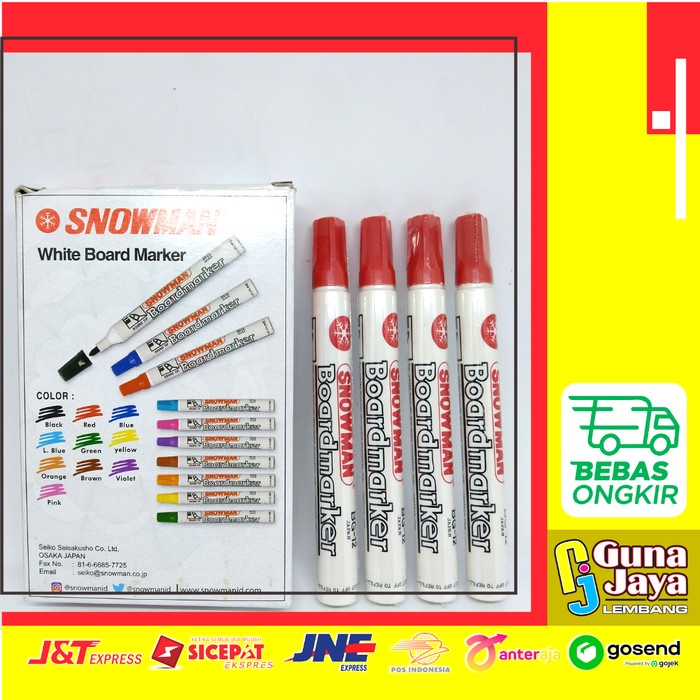 

Spidol Snowman Whiteboard/Boardmarker Merah