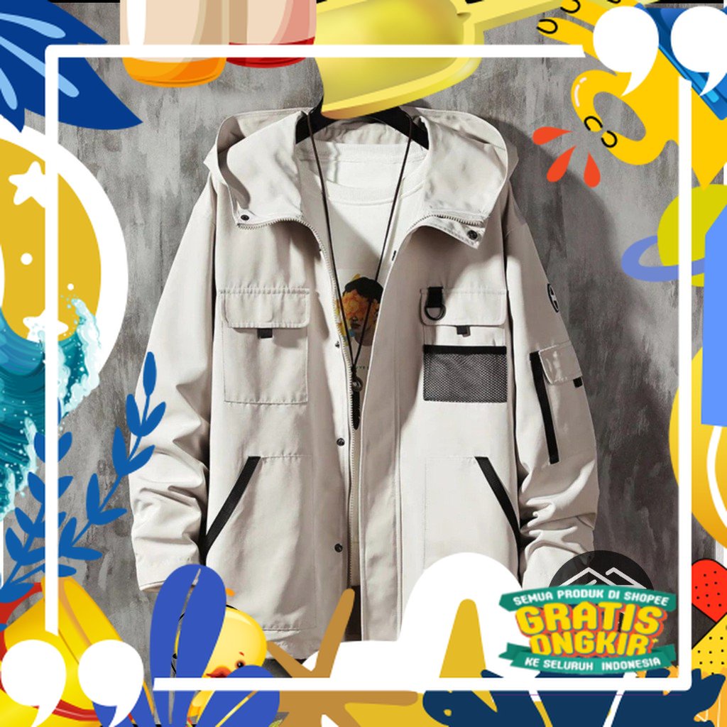 AKN JAKET PARKA SNSR MMIX / JAKET PARKA CANVAS PRIA ORIGINAL SENSOR/ merah putih biru polos