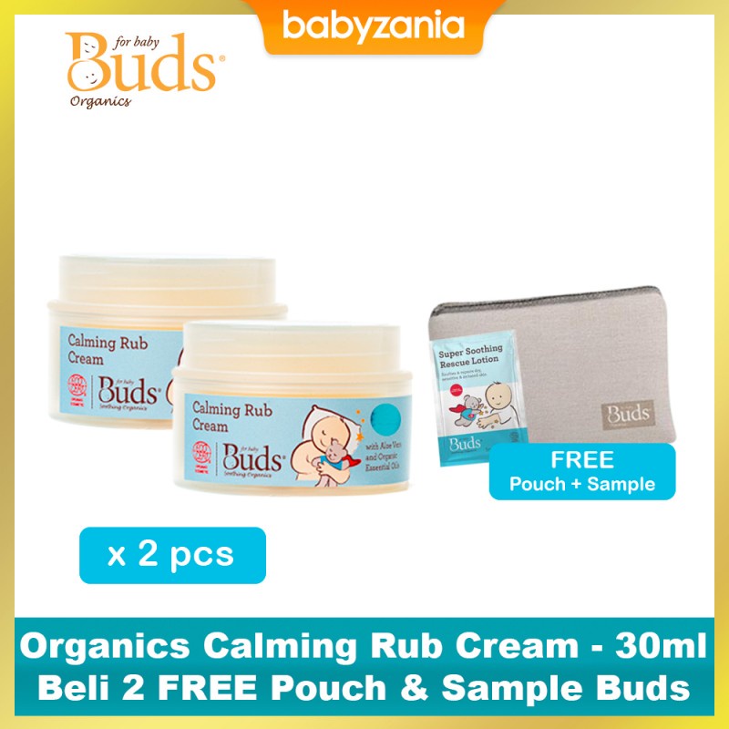 Buds Soothing Organics Calming Rub Cream 30 ml - Beli 2 FREE Pouch