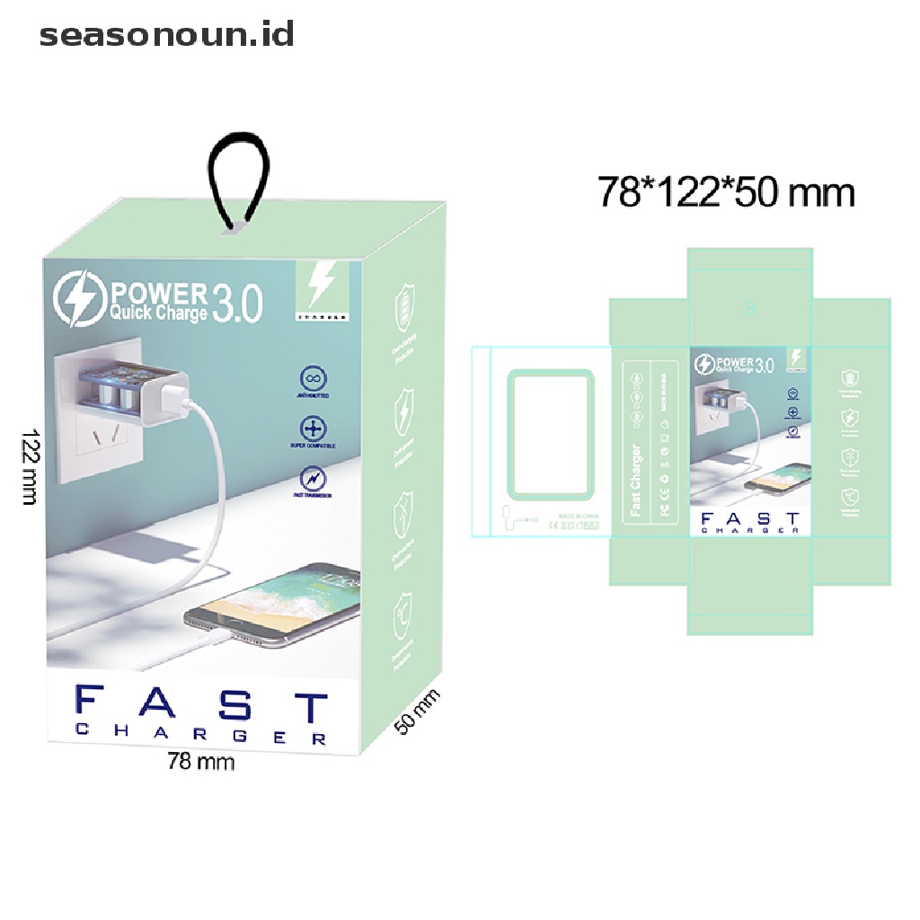 SAMSUNG Seasonoun Fast Charge Charger 65W USB C Charger Untuk iPhone Xiaomi 12samsung Huawei USB Charger Handphone QC 3.0 Adaptor.