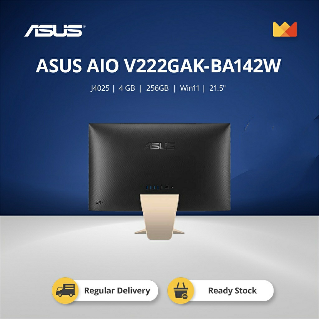 PC DESKTOP AIO ASUS ALL IN ONE V222GAK-BA142W / INTEL J4025 RAM 4GB 256GB WIN11+OHS 21&quot;5 INCH - GARANSI RESMI