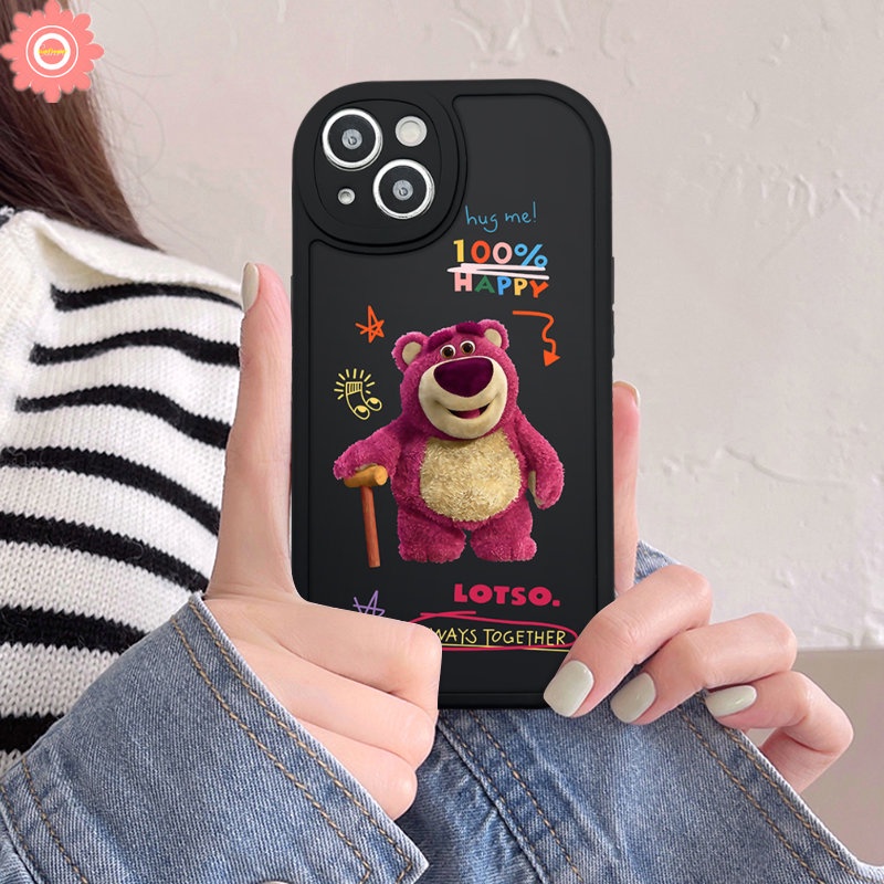 Kartun Manyo Cute Case Realme C55 C53 10 Pro Plus C21Y C25Y C30 C25s C15 C31 C35 5 9i 8 C21 C12 5i 7i 6i 6s 6 8i 8Pro C11 GT C17 C2 C3 C20 C17 Couple Strawberry Bear Lembut Sarung