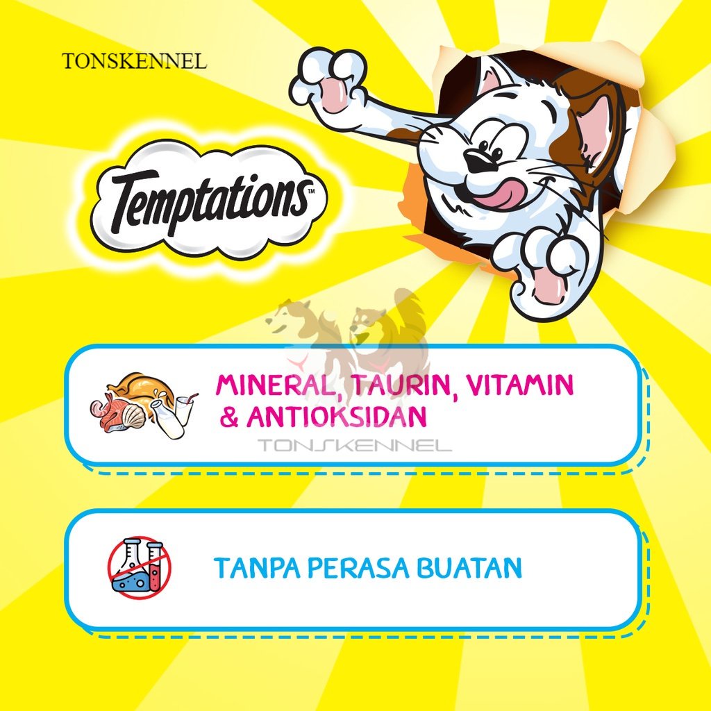 TEMPTATIONS Snack Kucing 75gr 75 gr 75g 75 g Temptation