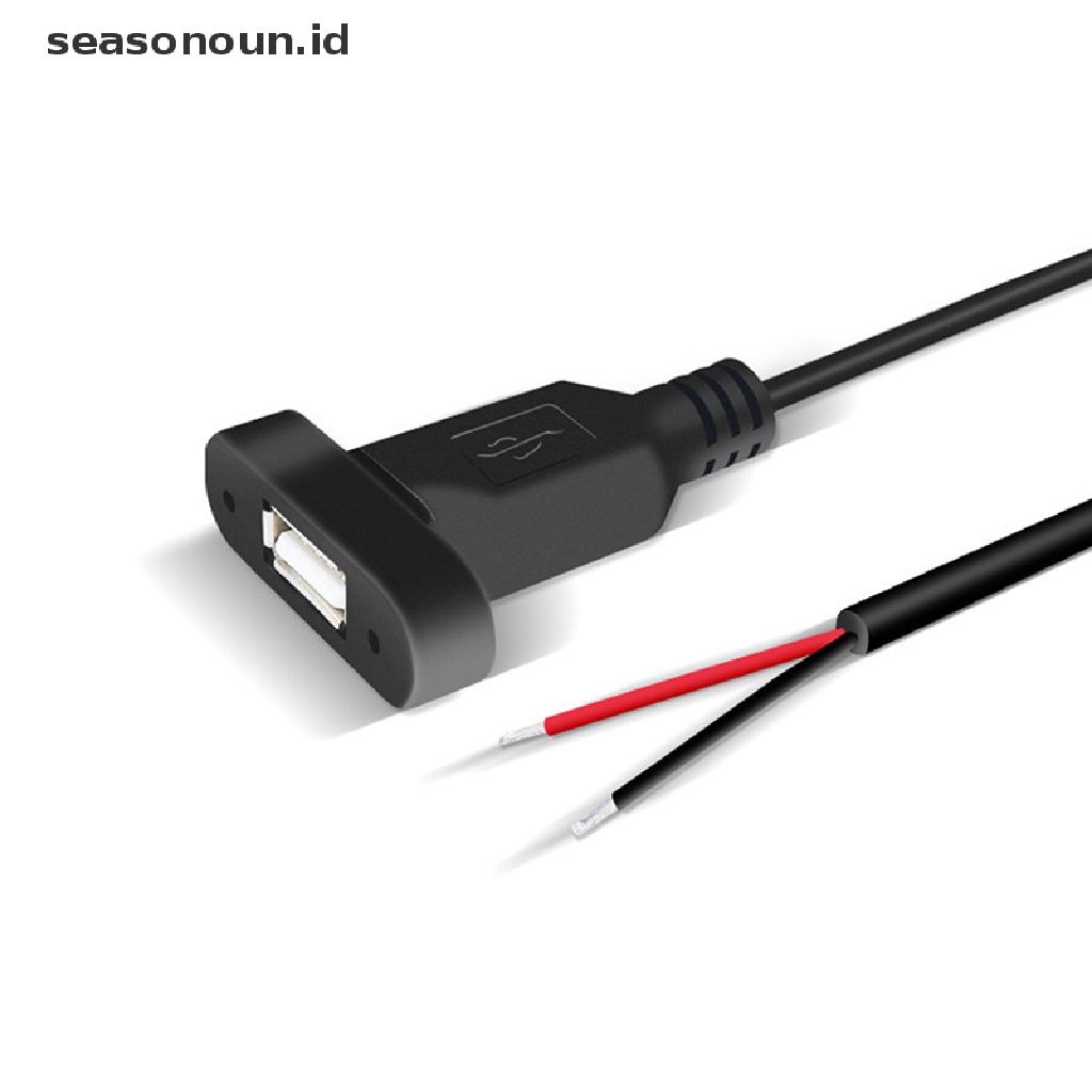 Seasonoun Hot Sale USB type A Power Port Female Jacks Connector DIY Charging Socket USB-A type Dengan Sekrup Memperbaiki Lubang Dan Kabel.