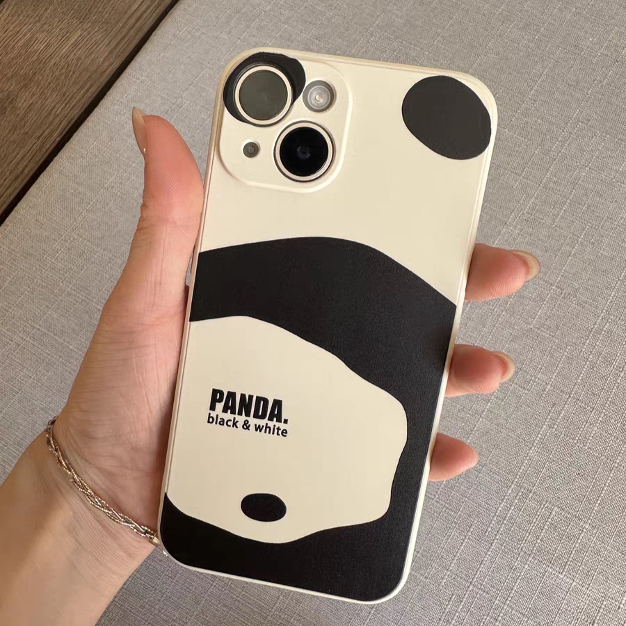 IPHONE Ins Pola Panda Cocok Untuk Iphone14 14pro 14plus 13 13pro 13prm iPhone12 7Plus 8Plus Xr XS 13 Pro Max Empat Sudut Casing Ponsel Tahan Guncangan