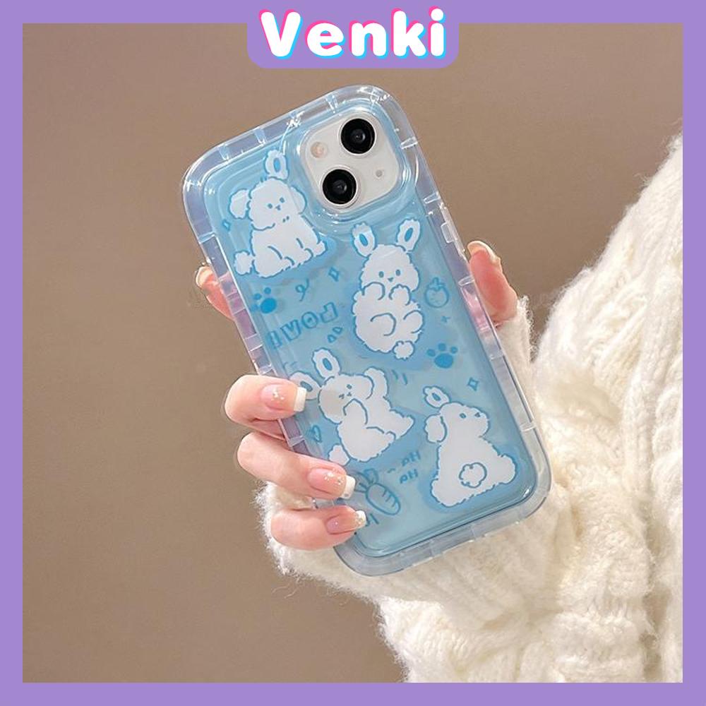 Case For iPhone 14 Pro Max Soft TPU Clear Pink Blue Jelly Airbag Case Cute Rabbit and Dog Camera Protection Shockproof For iPhone 14 13 12 11 Plus Pro Max 7 Plus X XR