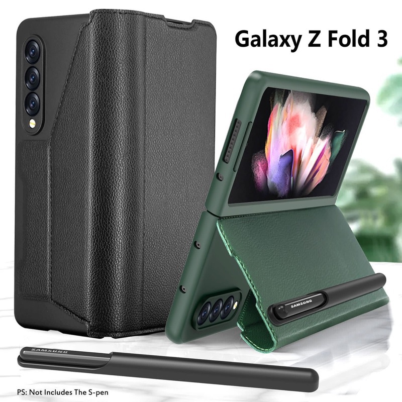 [MAXANNA] CASE LEATHER SAMSUNG Z FOLD 3 / Z FOLD 4 / CASE FLIP SAMSUNG FOLD 3 / 4 WITH S PEN / CASE 