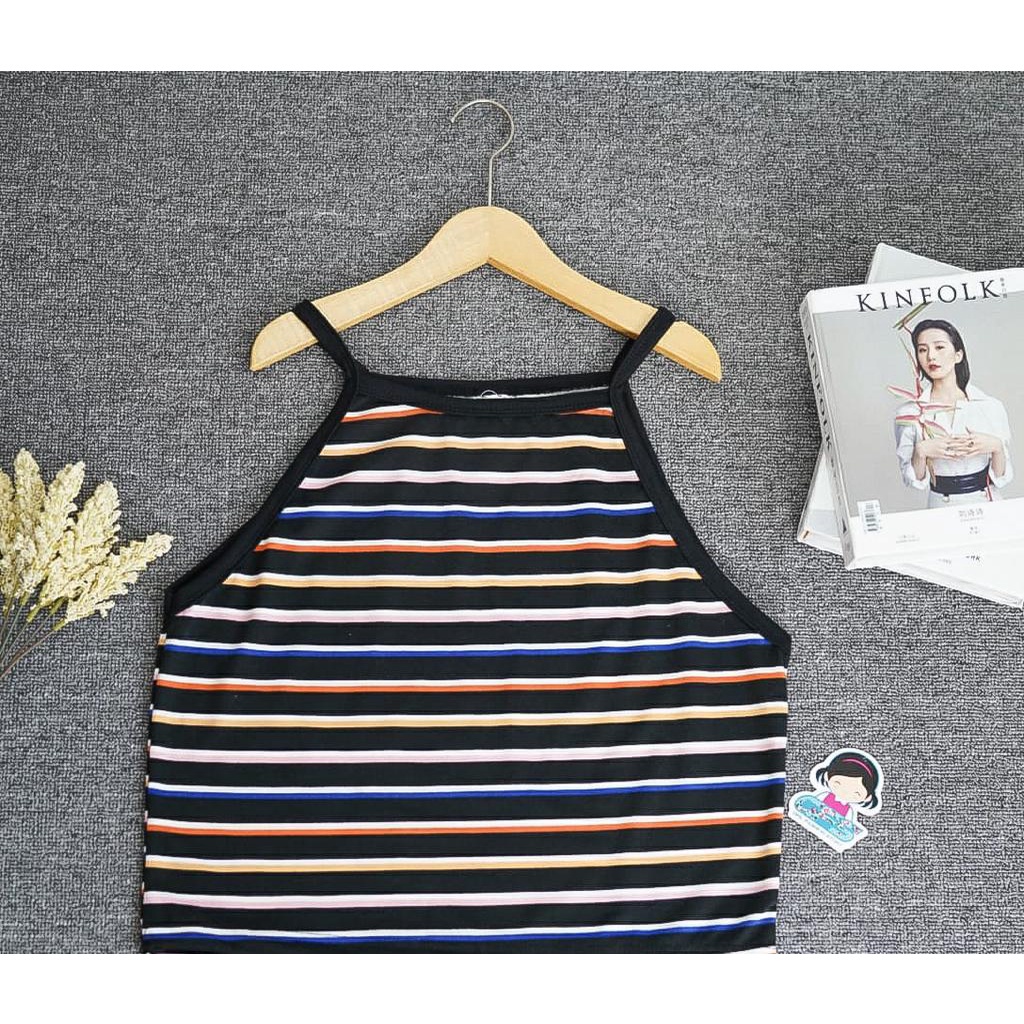 BEFAST - ZFS TANKTOP CROP RUCI / ARIES TANKTOP / Tanktop Crop Remaja ABG / Fashion Wanita Kekinian / OOTD Ala Wanita Korean Style / Outfit Remaja ABG Trendy / Tanktop Crop Motif Garis-Garis / Terlaris