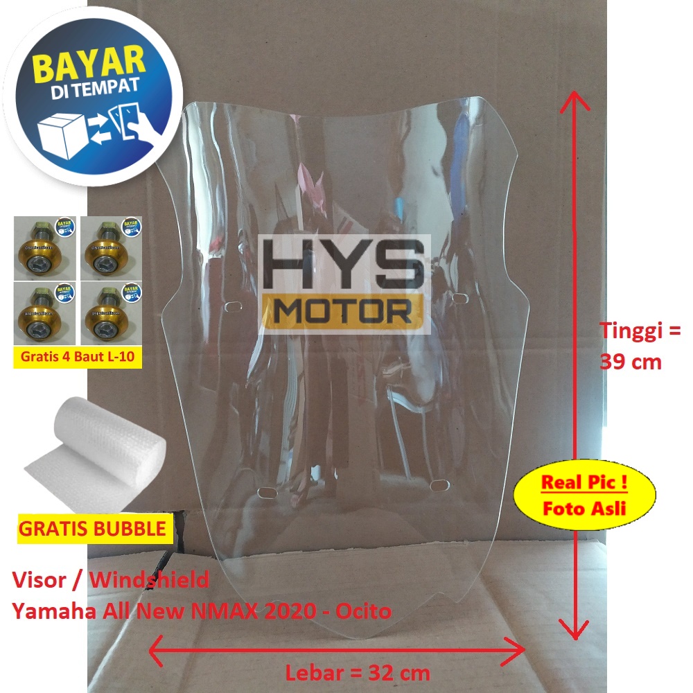 Visor NMAX New 2020 2021 2022 Terbaru OCITO Windshield Variasi Bahan Acrylic Akrilik Tebal 2 Mili Pa