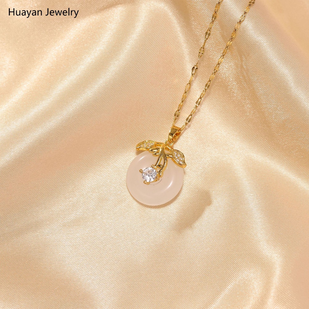 High Quality Ins Zircon Cherry Clear Pendant Kalung Untuk Wanita