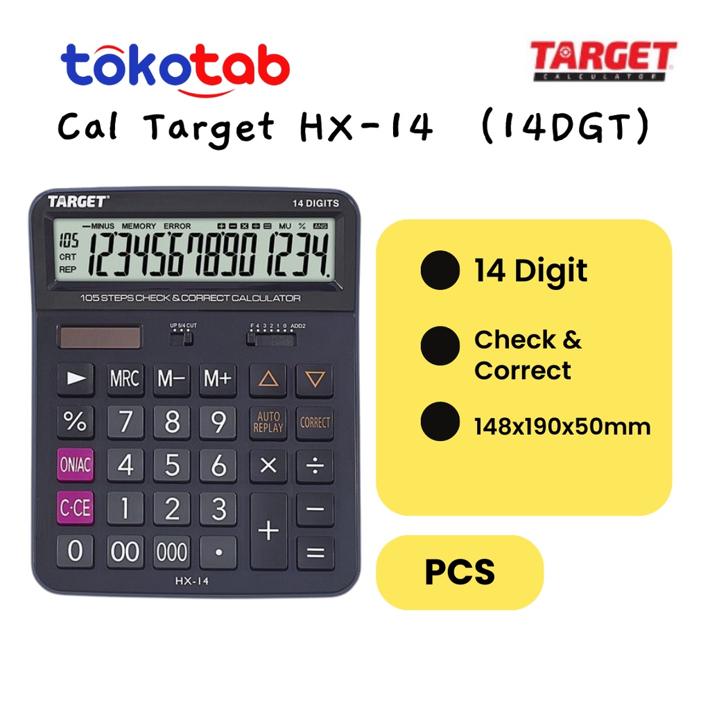 

Tokotab - Kalkulator Target HX-14 Calculator 14 Digit