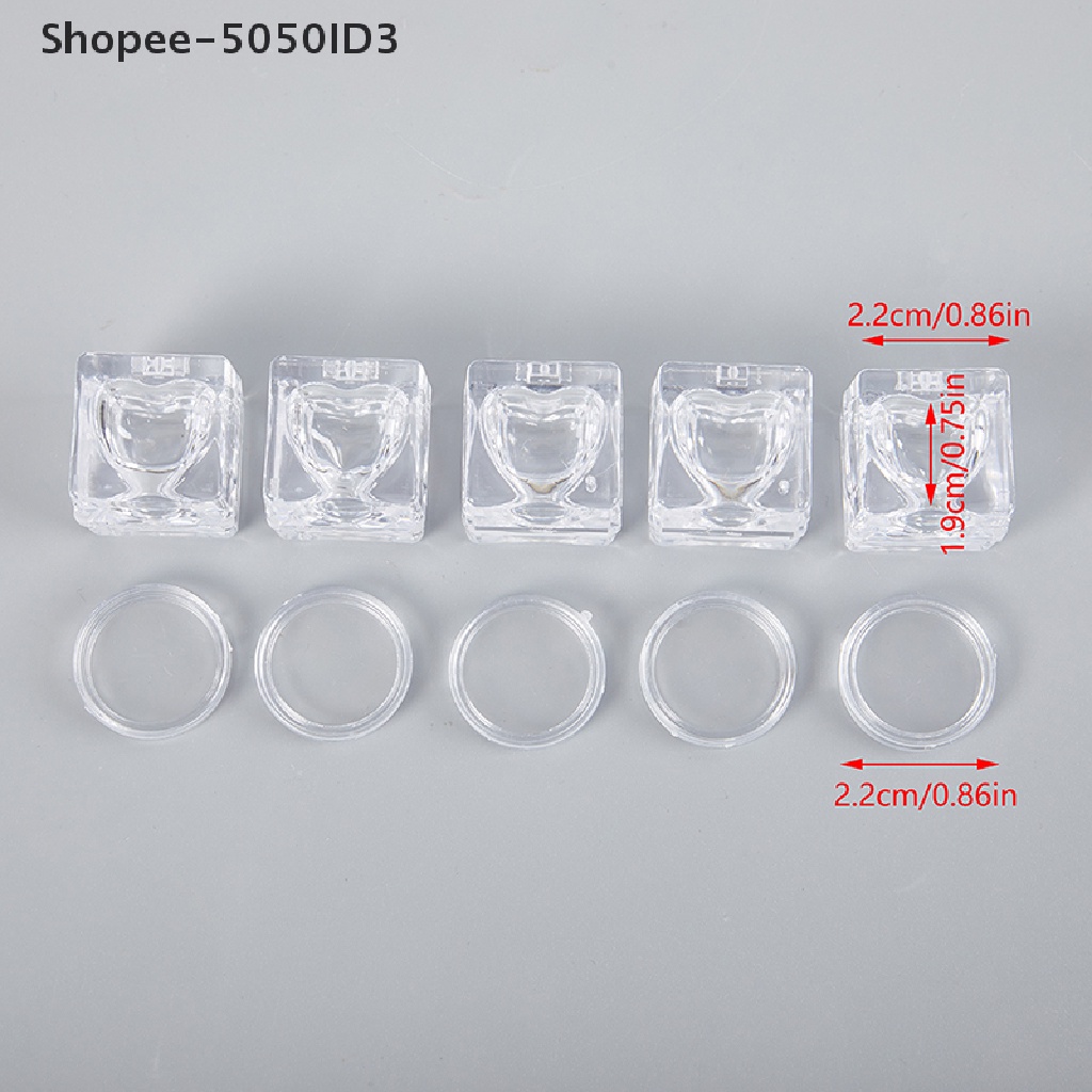 [HOT] 5pcs 0.5/1g Krim Wajah Lip Balm Wadah Toples Kosmetik Eyeshadow Makeup Pot [ID]