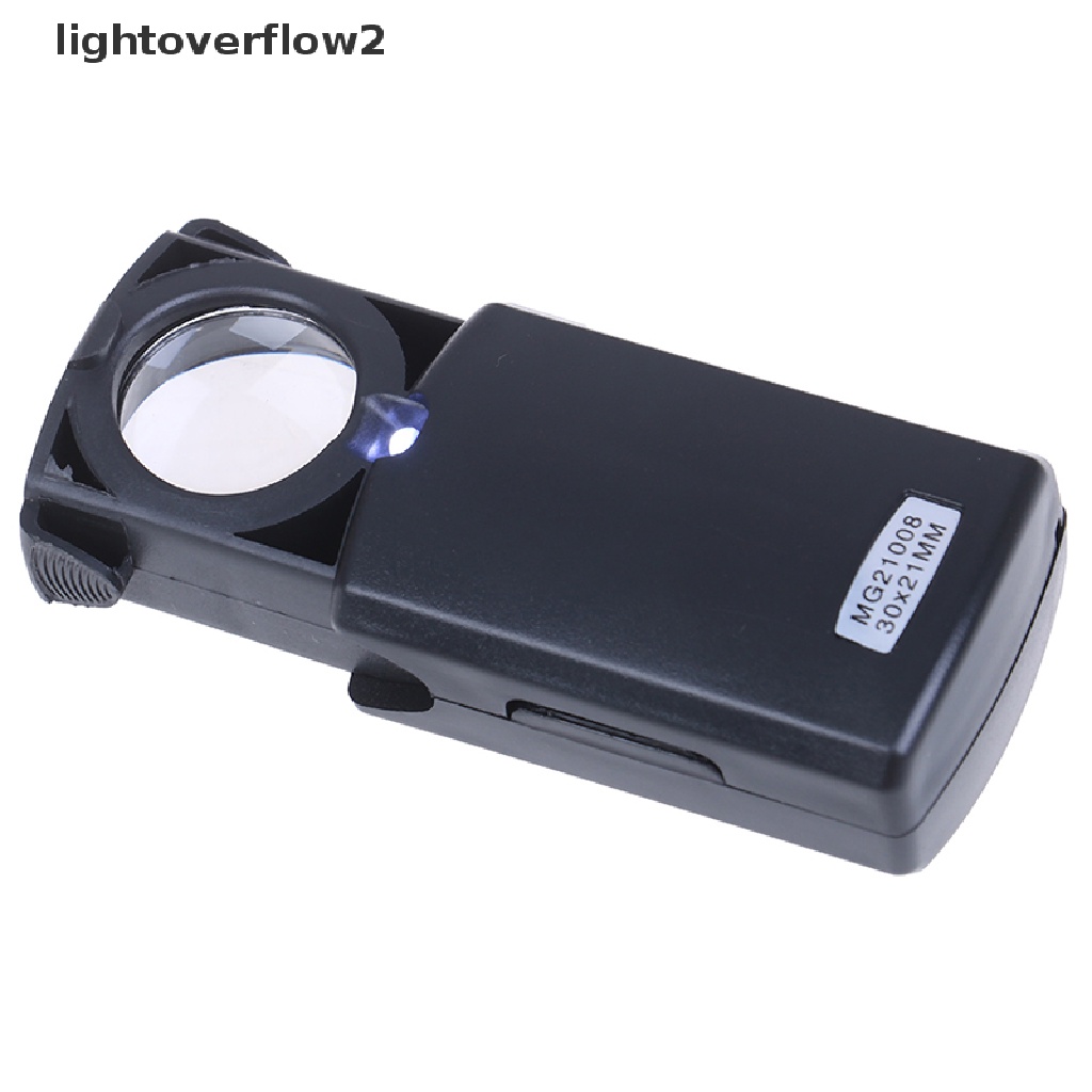 [lightoverflow2] Mini folding loupe magnifier glass led lens loupe jewelry watch repair tool [ID]