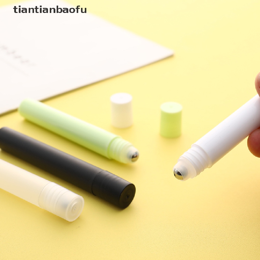 [tiantianbaofu] 10ml Botol Kosong Roll Roller Ball Wadah Minyak Stainless Steel Plastik Butik