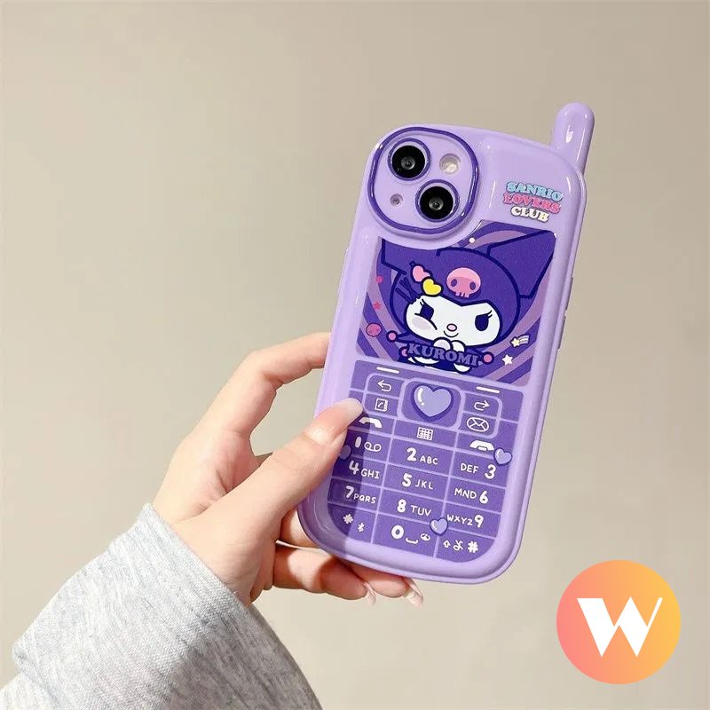 IPHONE Retro Kepribadian Ponsel Bentuk Kartun Melody Case Kompatibel Untuk Iphone11 14 13 12 Pro Max7 8 Plus X XR XS Max SE 2020 Lucu Kuromi Lembut Tpu Penutup Belakang