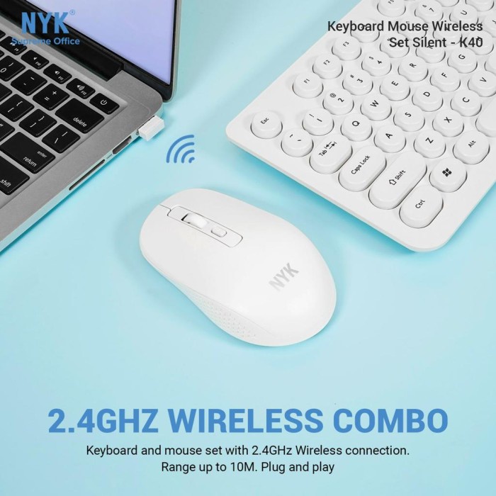 Keyboard Mouse Combo Wireless Silent NYK K40