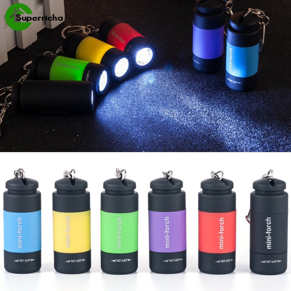 Hot Sale/Senter Gantungan Kunci LED Mini Ringan Paduan Premium Rechargeable Emergency Torch Senter Jarak Jauh Untuk Camping Travel Portable USB Charging Flashlight