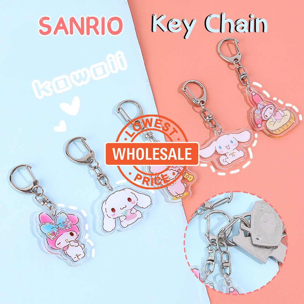 [Harga Grosir] Sanrio Acrylic Melody Cinnamoroll Gantungan Kunci Mini Tas Ransel Lucu Liontin Ins Gaya Transparan Gantungan Kunci Gadis Siswa Keyring