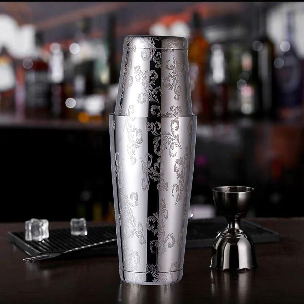 Solighter 750ml Cocktail Boston Bar Shaker Spirit Bartender Dual Design Measure Cup Minuman Spirit Grafir