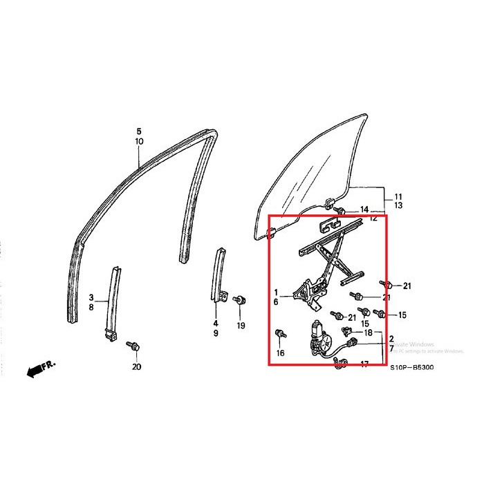 Regulator power window depan kiri crv old 2000 2001 dinamo power window crv old 2000 2001 depan kiri