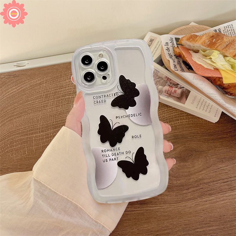 Romance Butterfly Cute Case Infinix Note 12 2023 12 G96 8 10Pro 12Pro Hot 12 10T 9 8 11 10 Play 10Lite 11s 12i 20 20s Infinix Smart 6 Plus 5 4 Hot 10s 11s NFC Soft Wavy Edge Cover