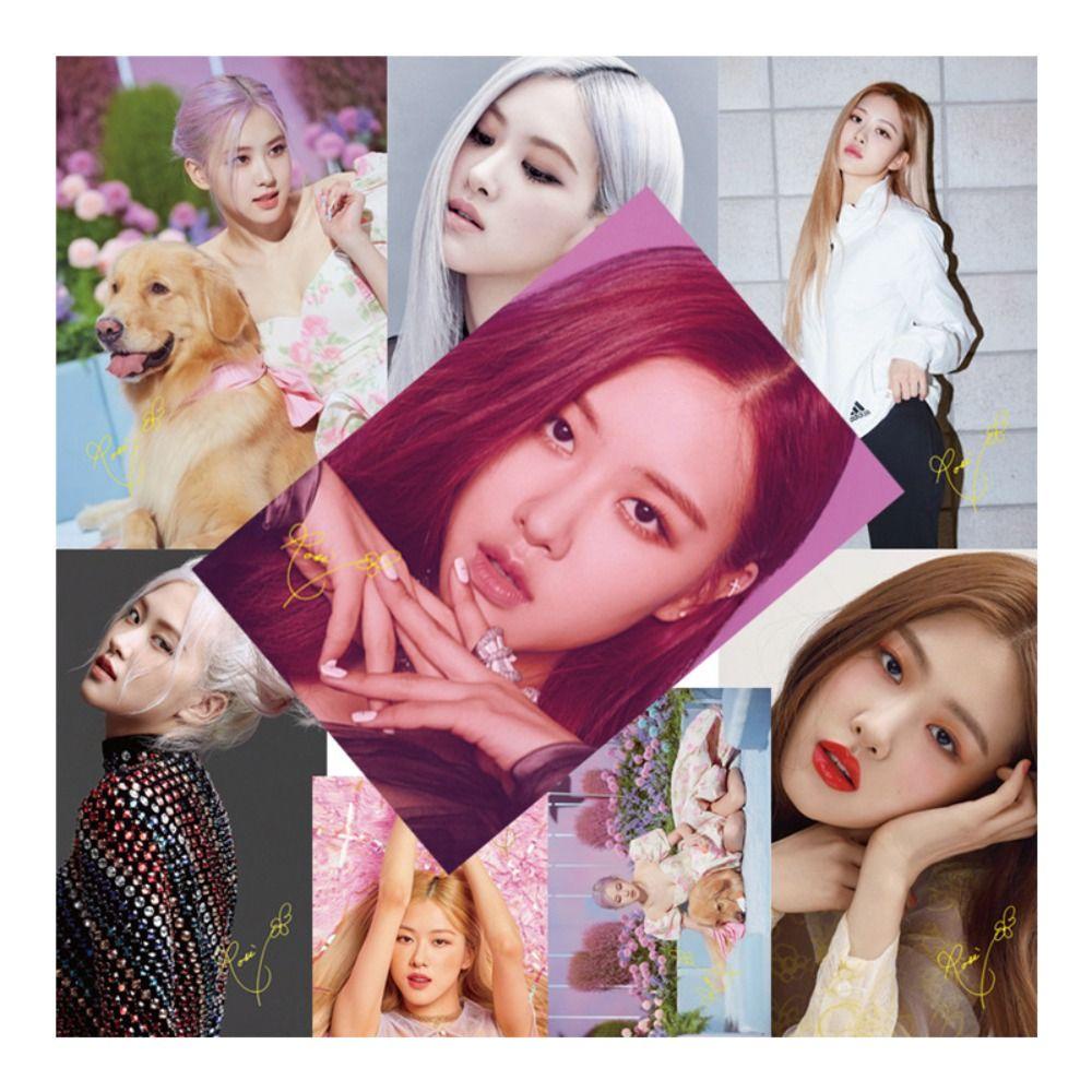 Lanfy Blackpink Poster Jisoo Rose 8pcs/set HD Foto Asrama Gadis Group Mural Kertas Kamar Tidur Wallpaper Tempel Poster Blackpink