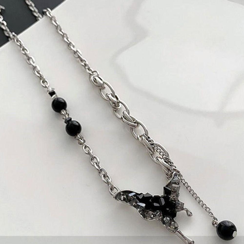 Mxbeauty Kalung Gadis Kepribadian Temperamen Perhiasan Fashion Perancis Goth Kristal Gaya Korea Necklace