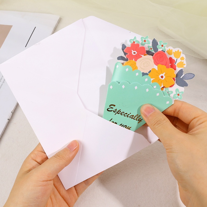 Creative Novelty Greeting Card/Kartu Ucapan Buket Bunga Kertas Khusus