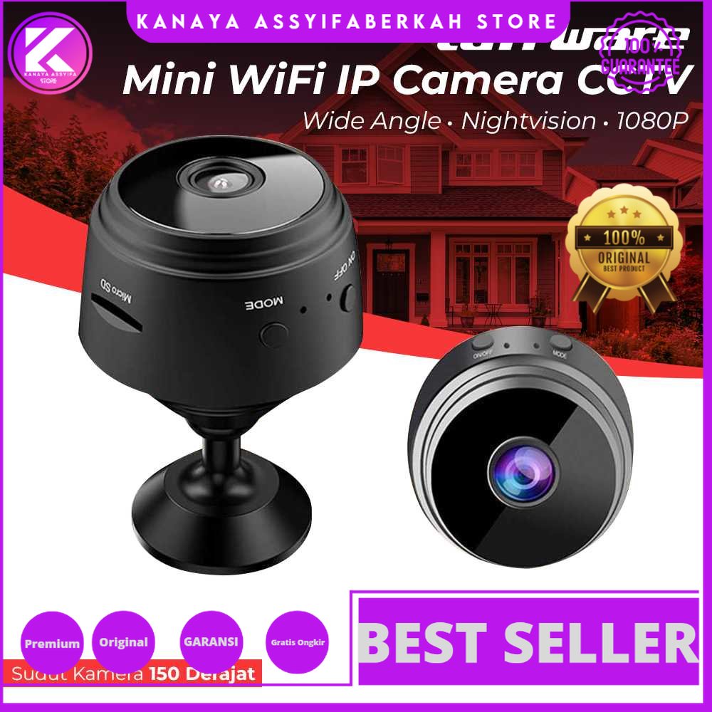 Taffware Mini WiFi IP Camera CCTV Wide Angle Nightvision 1080P - A9NV