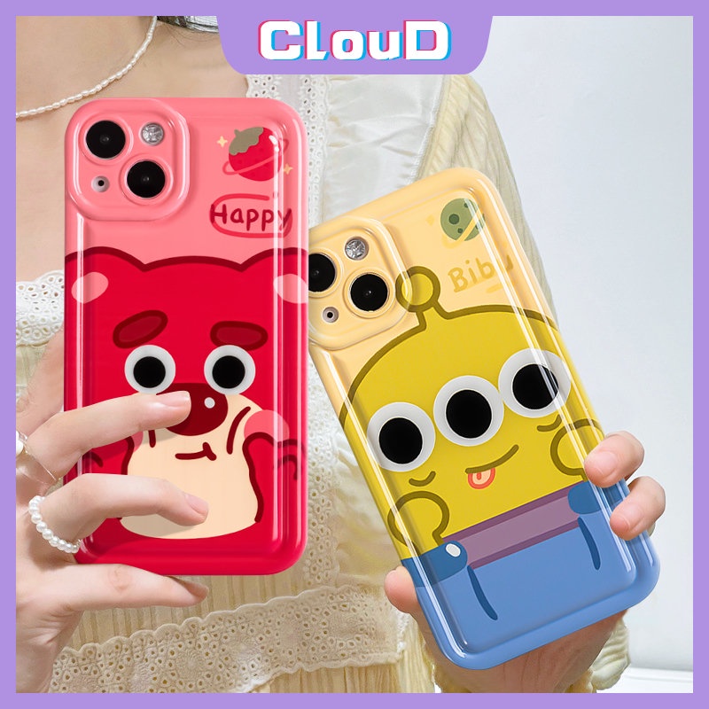 Kartun Toy Story Alien Case Realme C35 C12 C25 C20A C25Y C11 2020 C20 6i 5i 5s 5 C15 C21Y C25s Realme C3 C1 C2 C33 C11 2021 Cute Strawberry Bear Manyo Airbag Shockproof Soft Cover