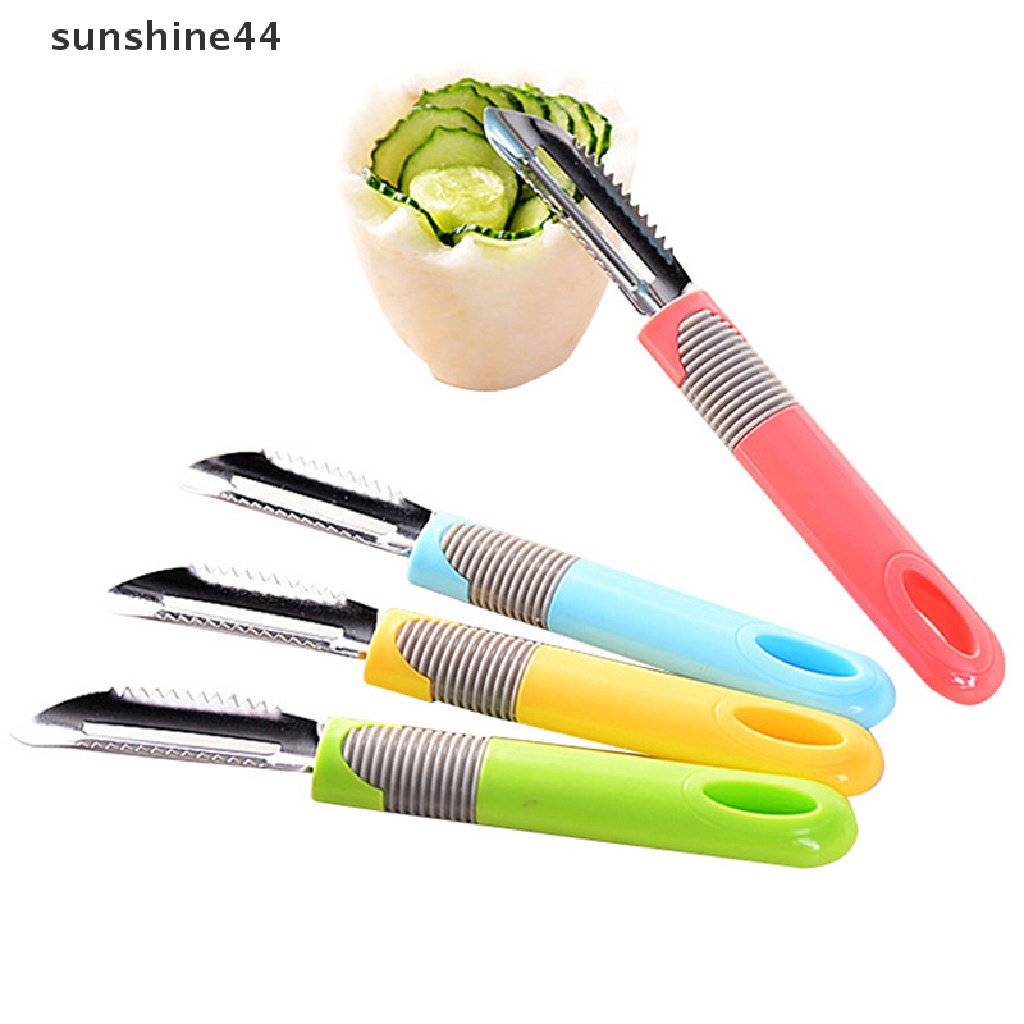 Sunshine Warna Random Kreatif Pengupas Buah Sayur Dapur Multi-Fungsi Fruit Tools ID