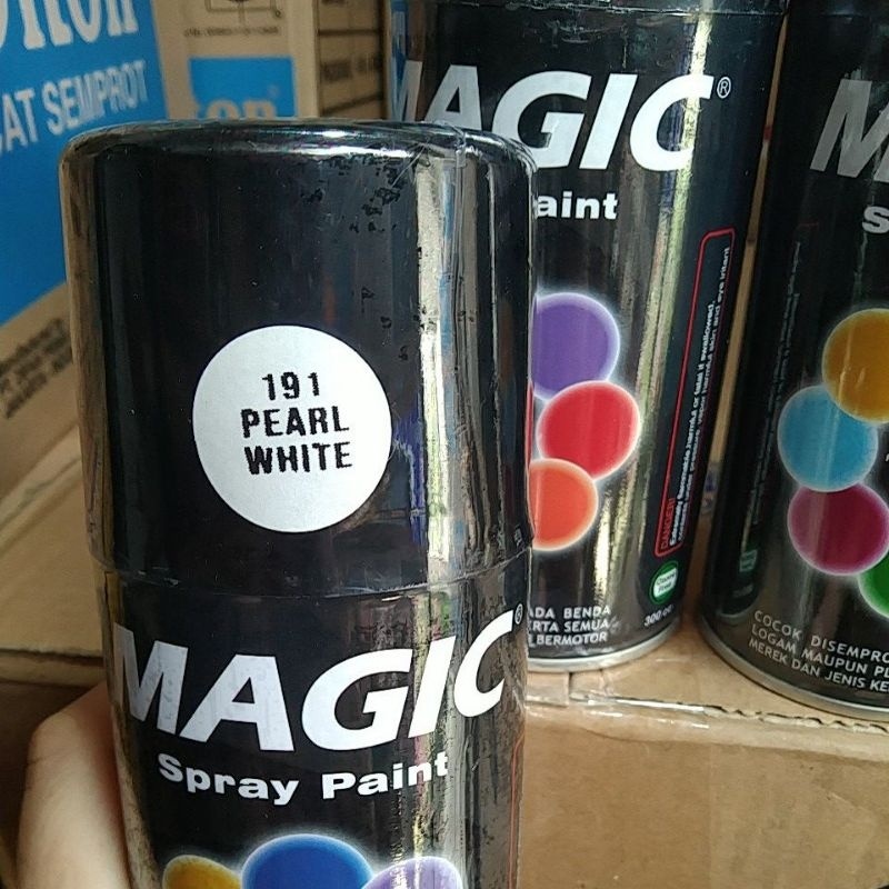 cat semprot pilok pilox magic spray paint magic pearl white 191 300cc putih mutiara putih metallic