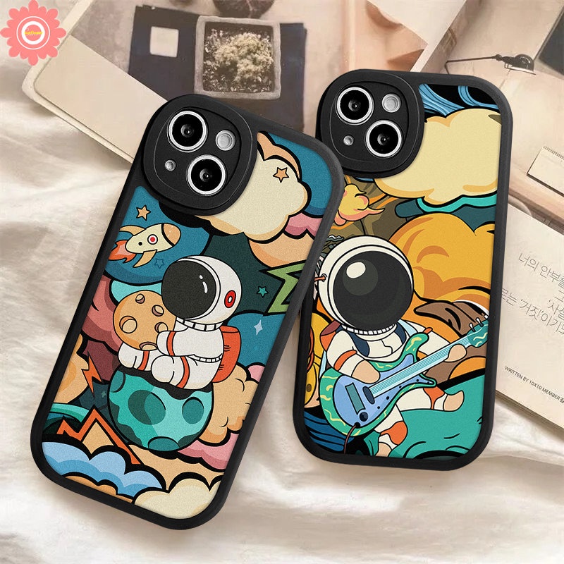 Case NASA Merek Trendi Untuk Infinix Hot 9 11 10 Play 10s 10T 11s Hot 10 Lite Note8 Infinix Smart 5 6 Kartun Astronot Lembut Tpu Silicon Back Cover