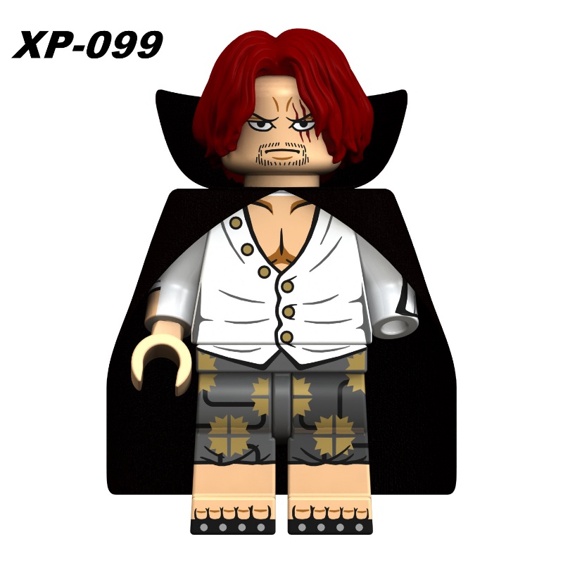 One Piece Anime Series Red Hair Shanks Luo Fire Fist Ace Sabo Mini Figure Rakitan Blok Bangunan Mainan