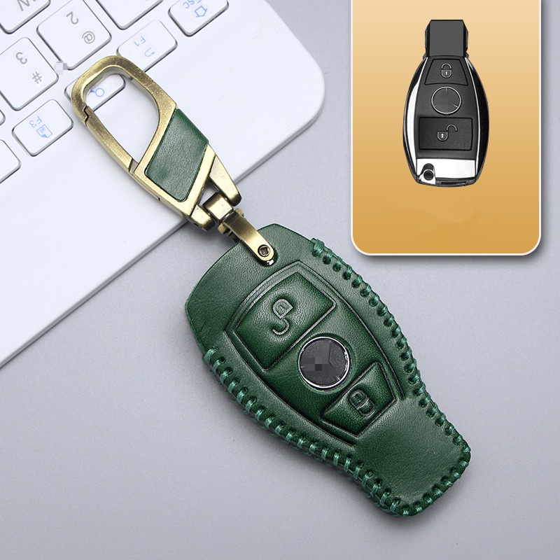 Untuk Mercedes-Benz Kulit Asli Mobil smart Key Cover Case Tas keyless remote holder keychain keyring casing Pelindung A-Class C-Class E-Class