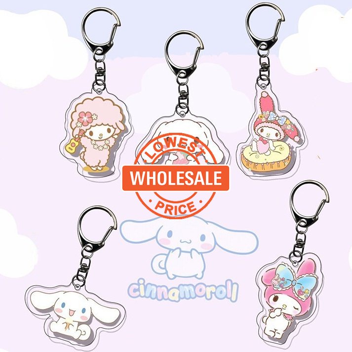 [Harga Grosir] 1pc My Melody Kuromi Tas Ornamen Indah Gantung Kunci Pendant Sanrio Dua Sisi Gantungan Kunci Akrilik Hadiah Cewek Dan Wanita