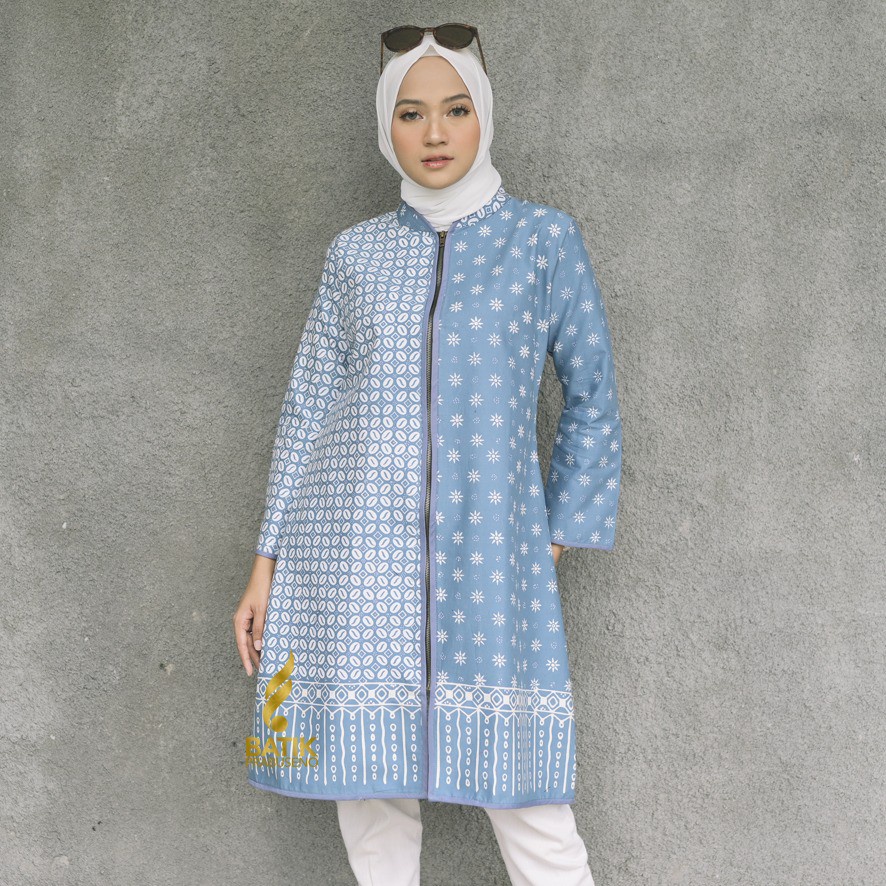 TUNIK ANGGUN Atasan Prabuseno Baju Batik Wanita Lengan Panjang Original Modern Premium Jumbo Big Siz