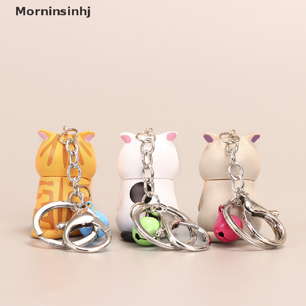 Mornin Gantungan Kunci Kucing Malu Lucu Chubby Kitten Keyring Trinket Bag Ornament Keys id