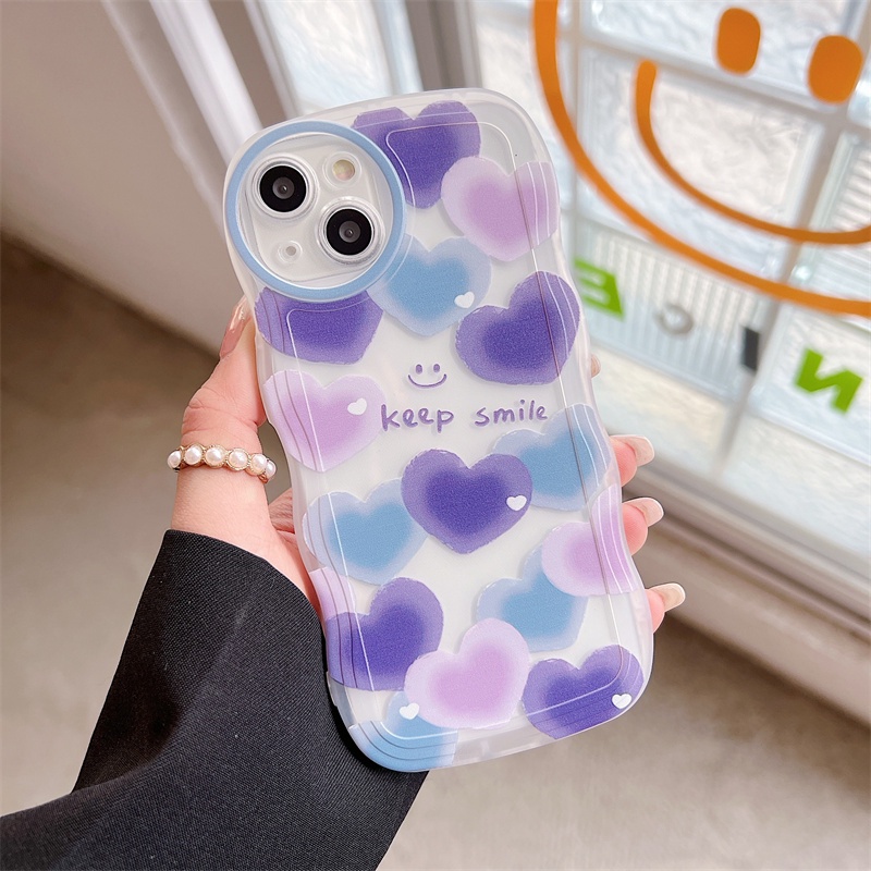 IPHONE Malan art multi-Warna Bentuk Cinta Bening Untuk Capita Iphone11 12 13 14 Pro Max7 8 Plus X XR XS Max Bantal Udara shockproof phone Case Cover